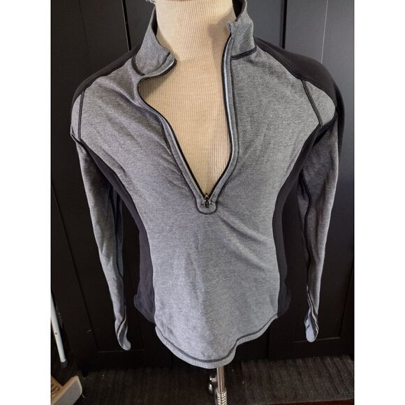 Lululemon Run U-Turn gray and black long sleeved Zip up running pull over Mediu - Picture 2 of 6